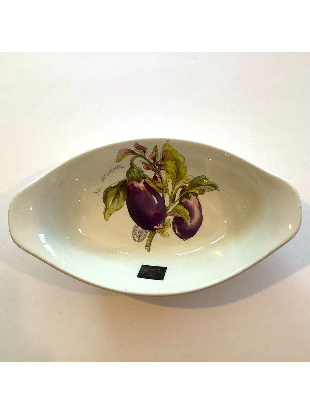 Effetti Italy Oblong Eggplant Serving Bowl New